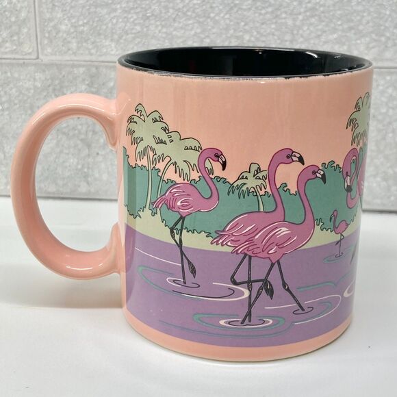 Vtg Sheraton Royal Biscayne Bay Miami Resort Hotel Coffee Mug Cup Flamingo Deco - Picture 4 of 11